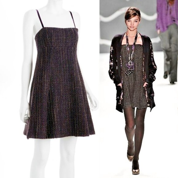 BEAUTIFUL Nanette Lepore "Timpani" Tweed Dress NWT Sz 10 Plum - Picture 16 of 16